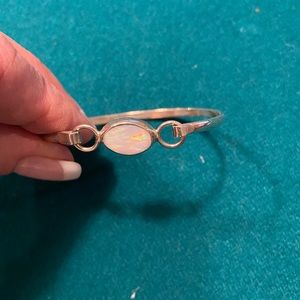 Sterling silver and opal cuff bracelet. New